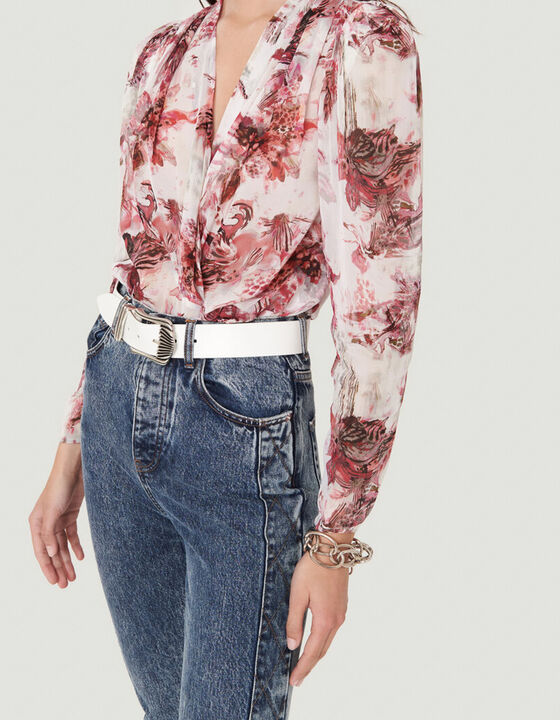 SYLA PRINTED PUFF SLEEVE BLOUSE TOP